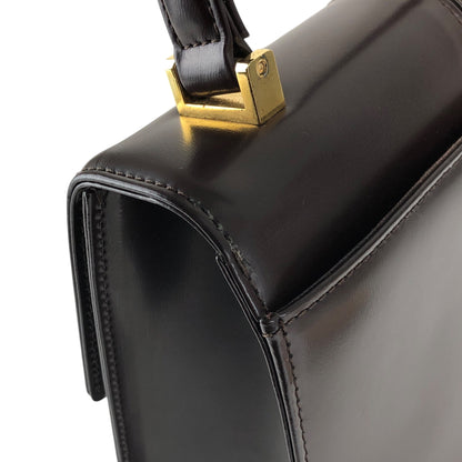 Yves Saint Laurent YSL Logo Top Handle Handbag Brown Vintage 3bhgkg