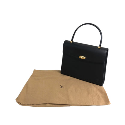 LOUIS VUITTON Epi Turn Lock Handbag Black Vintage u8cniv