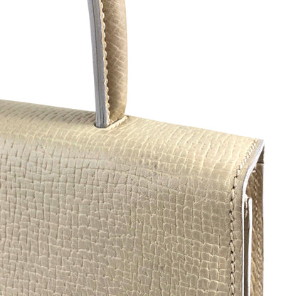 LOEWE Barcelona Bi-color  Embossed Leather Handbag Beige Vintage esxncn