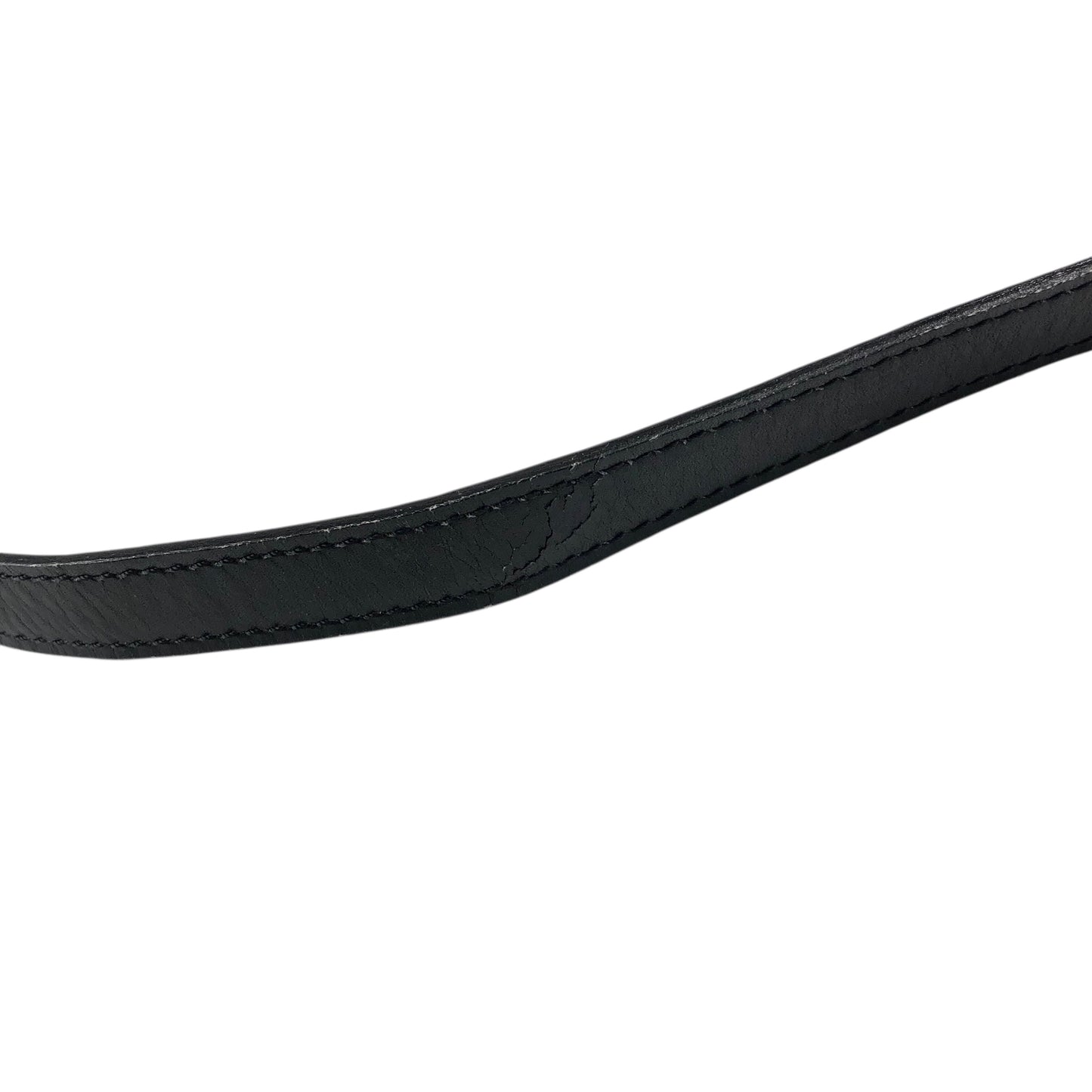 CELINE Front Buckle Leather Shoulder bag Black Vintage m4ezj3