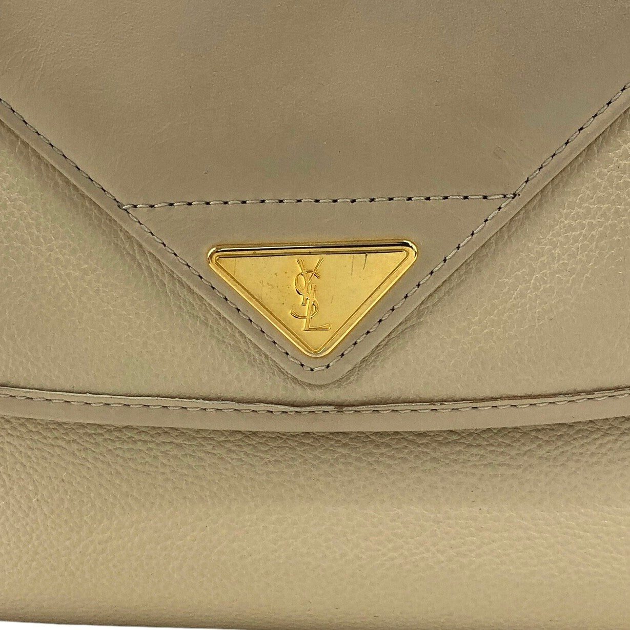 Yves Saint Laurent YSL 標誌單肩包白色復古 27p47c