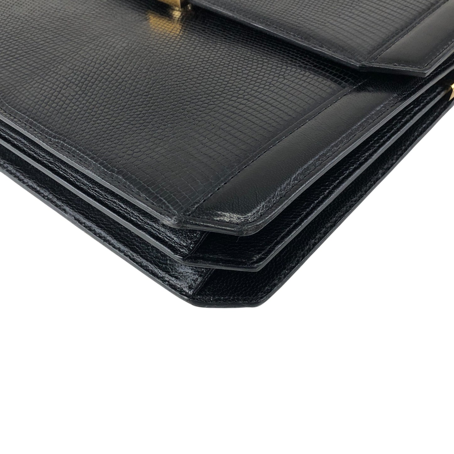 Yves Saint Laurent YSL Logo Shoulder bag Black Vintage mwbp36