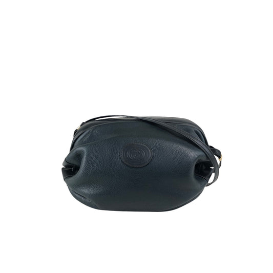 GUCCI Logo Embossed Shoulder bag Navy Vintage e4surv