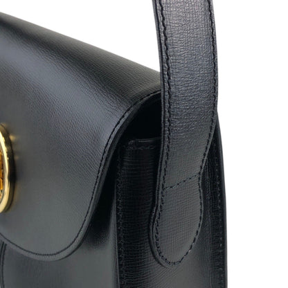 Christian Dior CD Logo Turn Lock Shoulder bag Black Vintage wnak6u