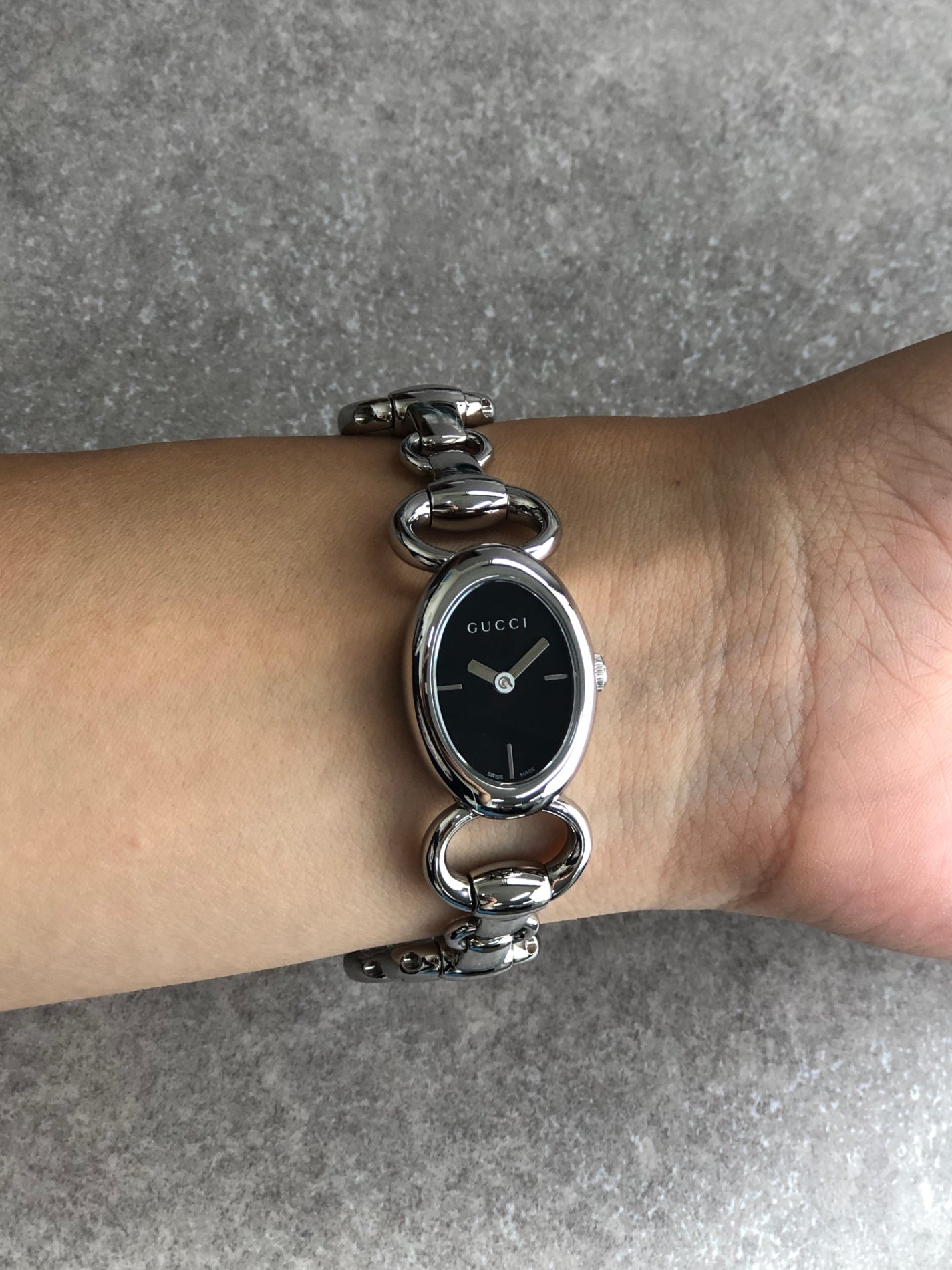 GUCCI Logo Quartz Watch Silver118  Vintage srw7hm