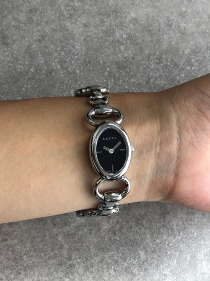 GUCCI Logo Quartz Watch Silver118  Vintage srw7hm