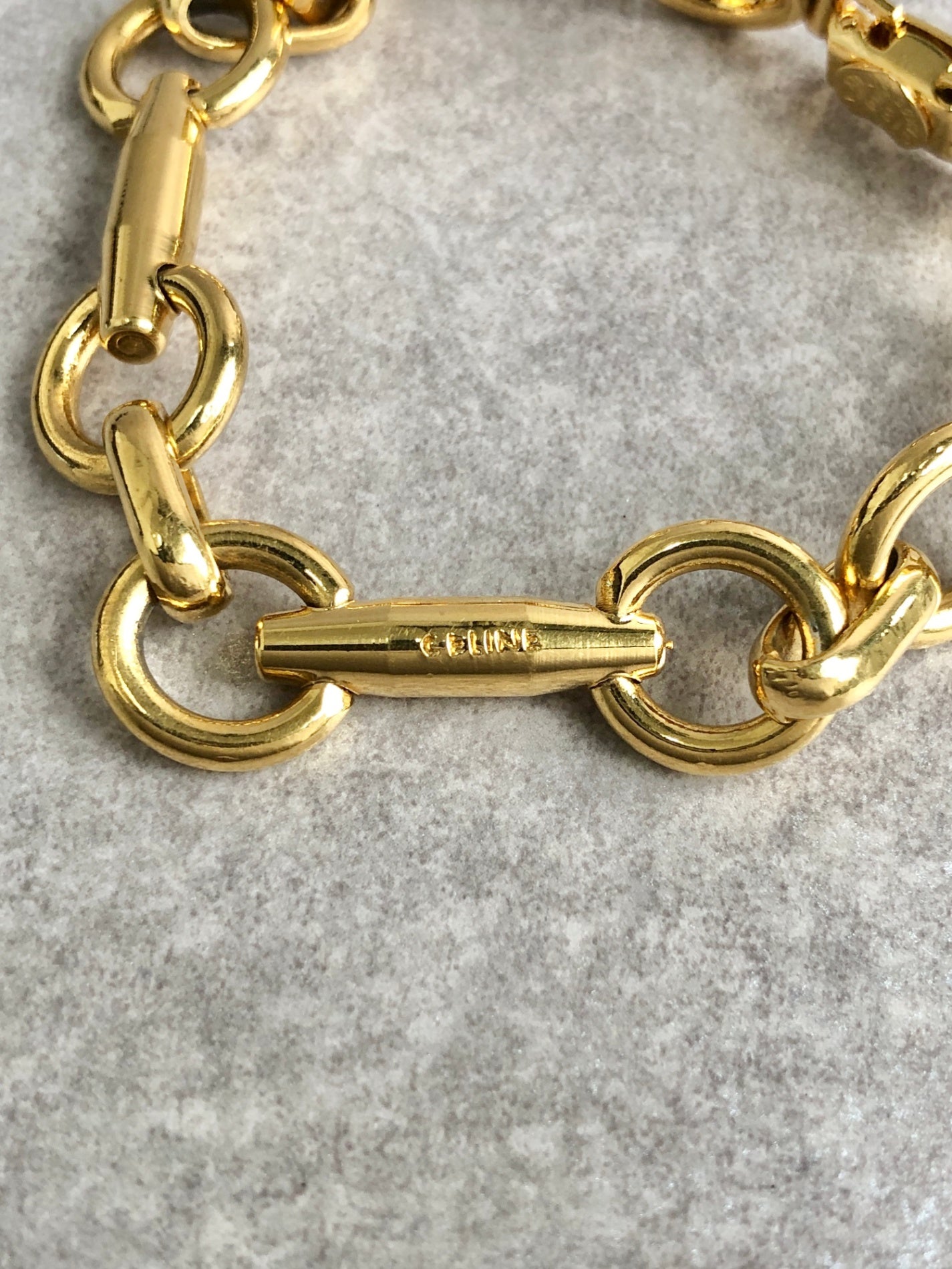 CELINE Horse Bit Bracelet Gold Vintage iwpgv2
