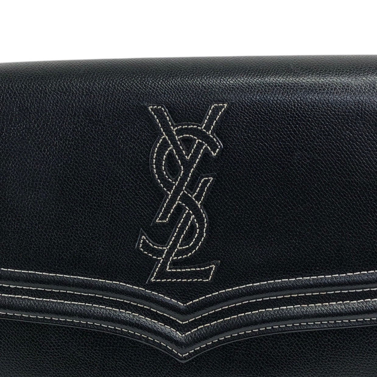 Yves Saint Laurent YSL Logo Shoulder bag Black Vintage wvtdki