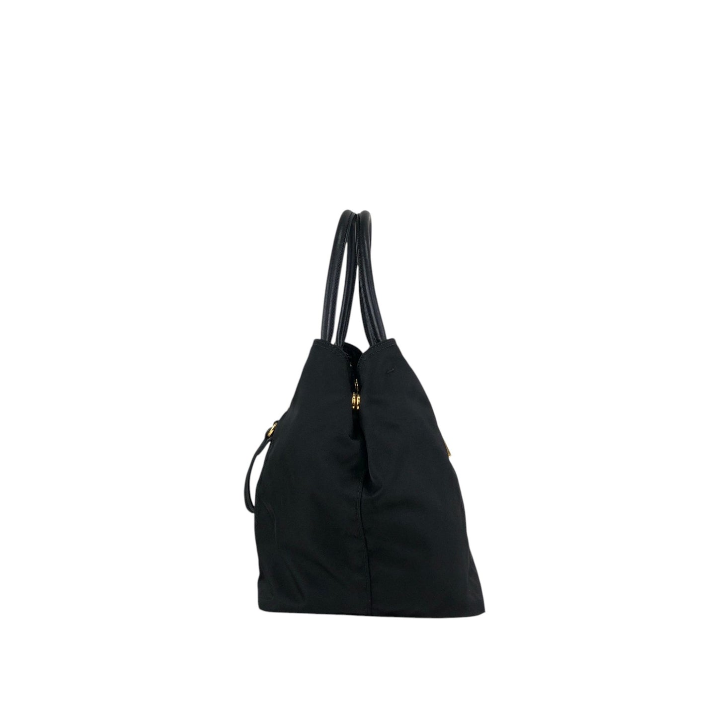 PRADA Tessuto Triangle Logo Two-way Handbag Shoulder bag Black Vintage 2krwdw