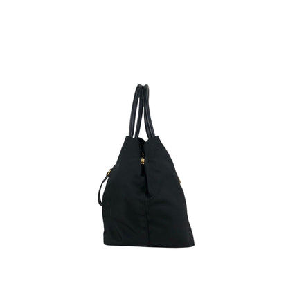 PRADA Tessuto Triangle Logo Two-way Handbag Shoulder bag Black Vintage 2krwdw