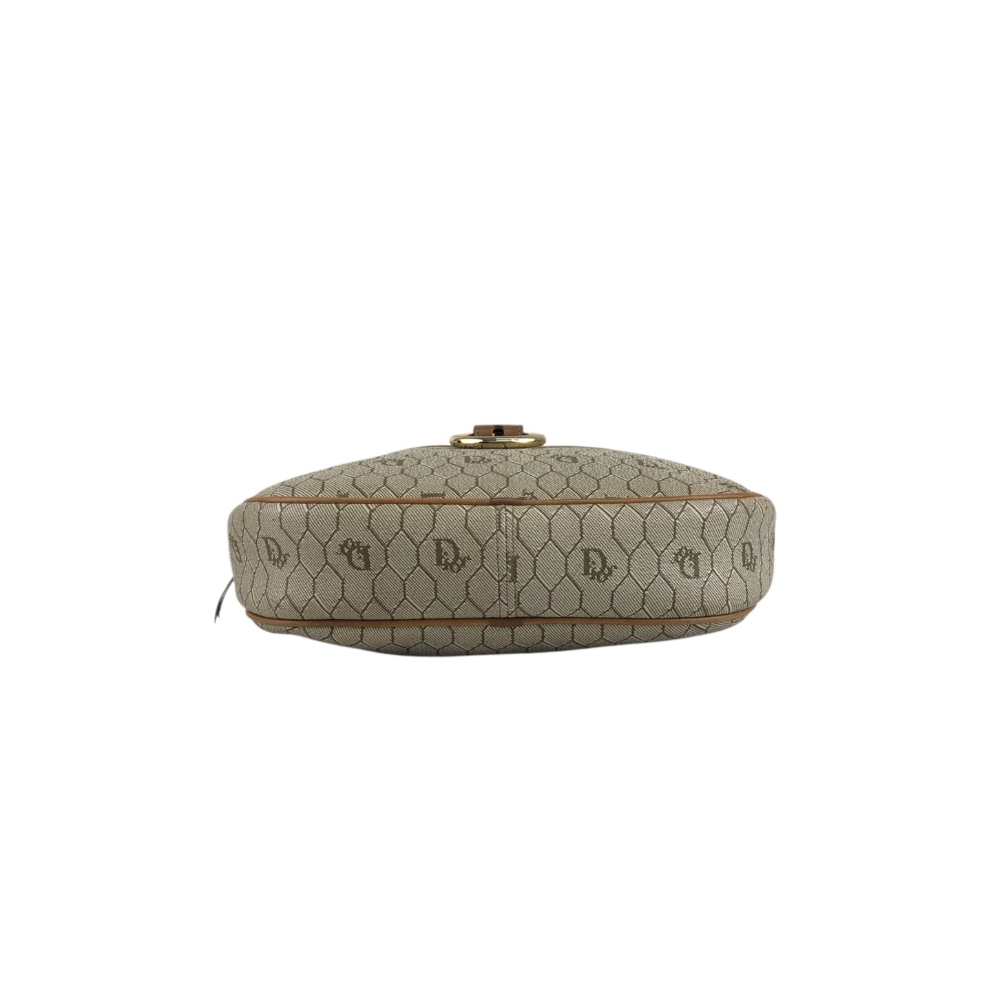Christian Dior Honeycomb Pattern Round Shoulder bag Beige Vintage rd2a45