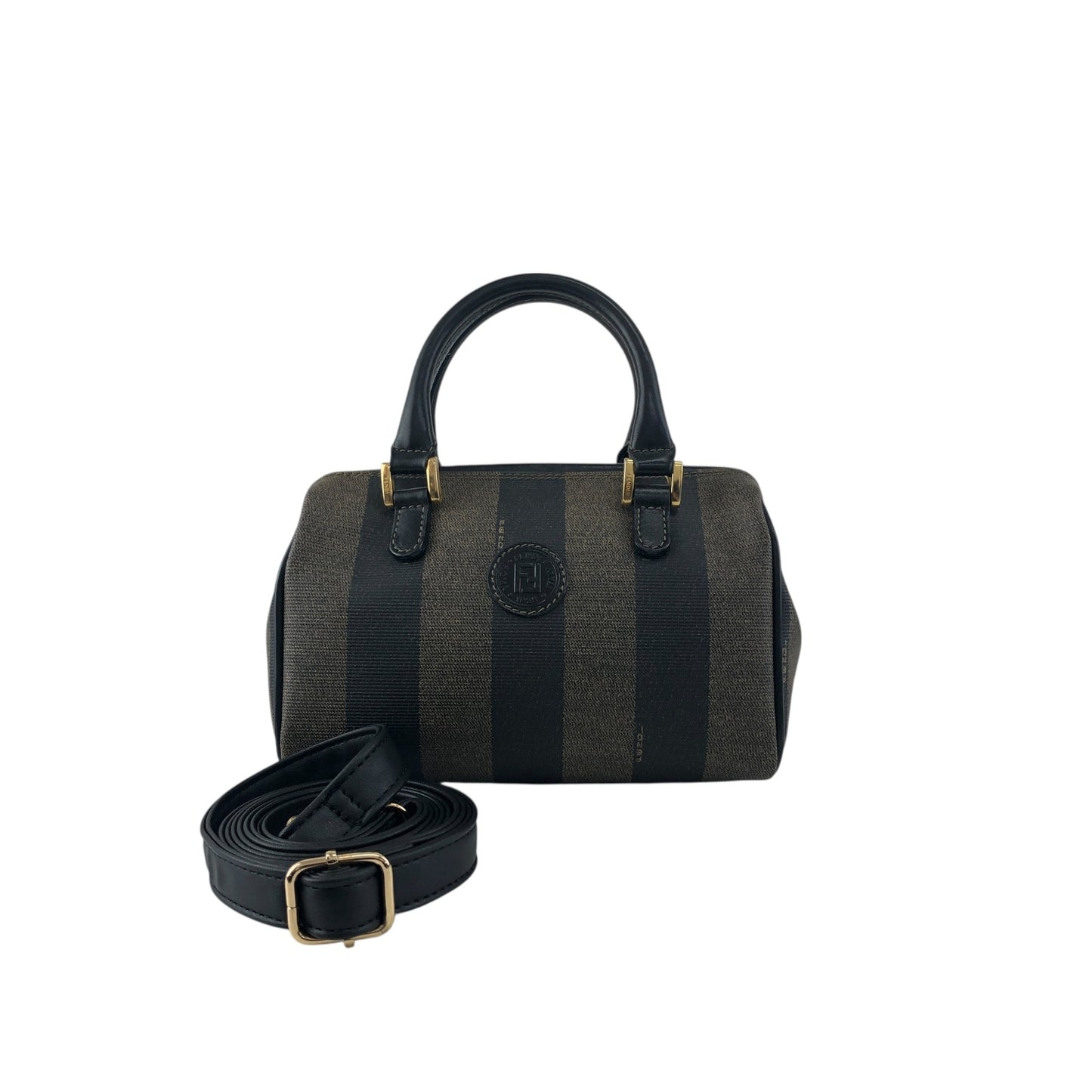 FENDI Pecan Two-way Small Boston bag Shoulder bag Black Vintage p73ycs