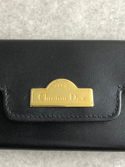Christian Dior Logo Key Case Black Vintage s324bp