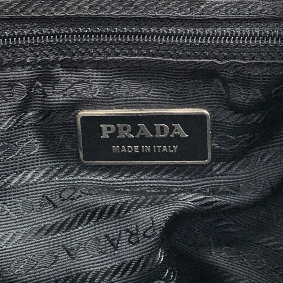 PRADA Triangle Logo Front Pocket Backpack Black Vintage wwwtfy