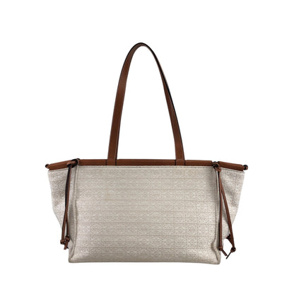 LOEWE Logo Handbag Totebag Beige×Brown Vintage 3yst46