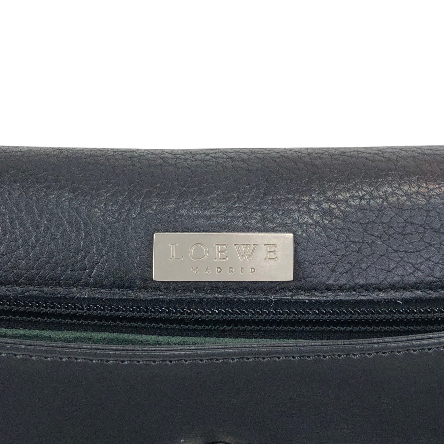LOEWE Logo Embossed Shoulder bag Black Vintage mxivwm