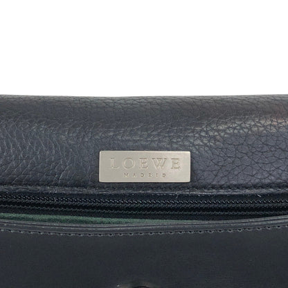 LOEWE Logo Embossed Shoulder bag Black Vintage mxivwm