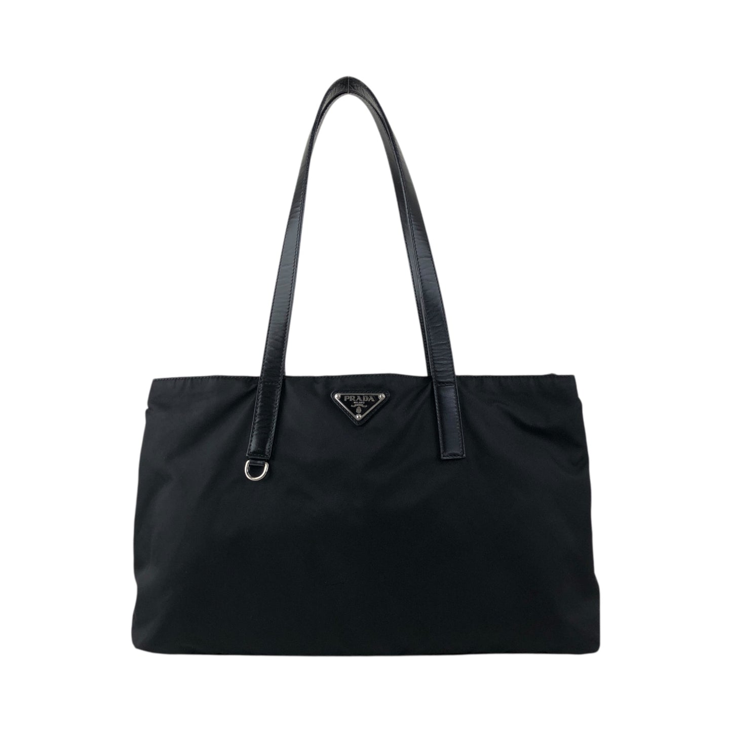PRADA Tessuto Triangle Logo Totebag Black Vintage xp2biu