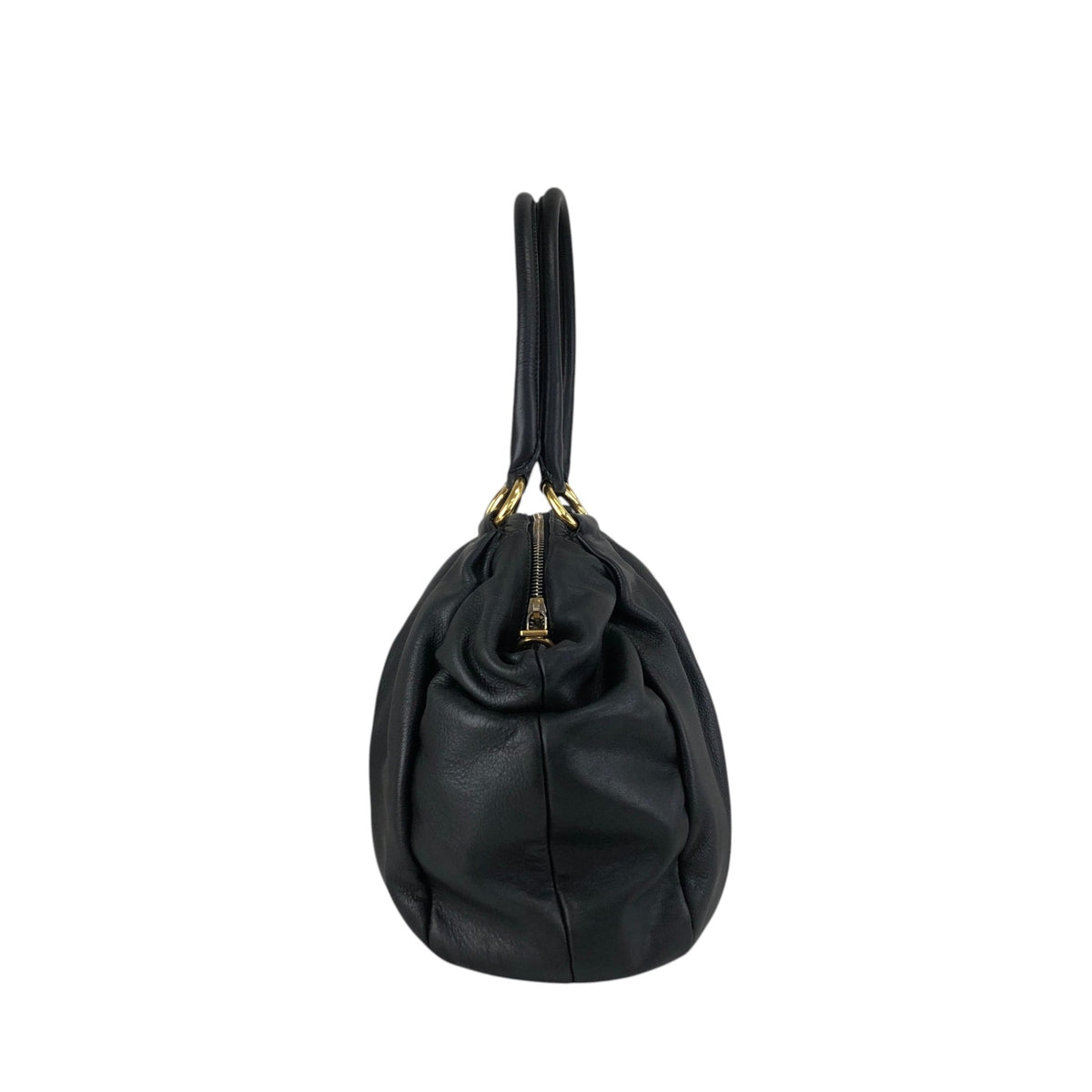 PRADA Logo Two-way Handbag Shoulder bag Black Vintage b3cs48