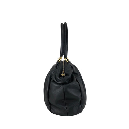 PRADA Logo Two-way Handbag Shoulder bag Black Vintage b3cs48
