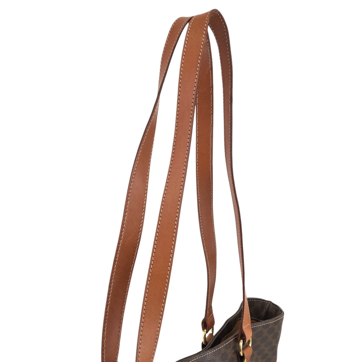 CELINE Macadam Blason Shoulder bag Totebag Brown Vintage u7fud7