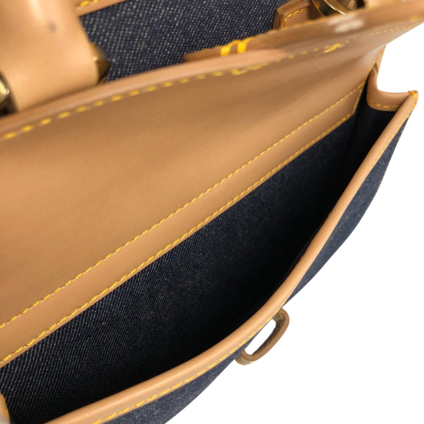 Christian Dior Logo Canvas Handbag Beige×Blue Vintage fwaghn