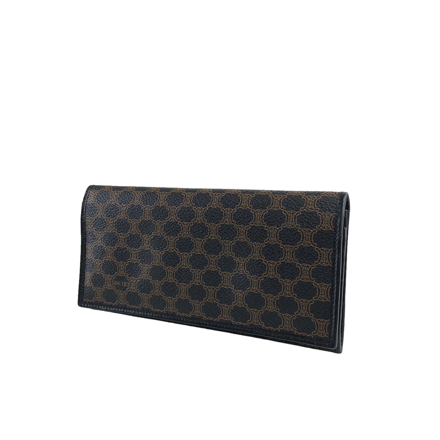 CELINE Macadam Long Wallet Black Vintage 6tcpik