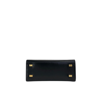 CELINE Gancini Chain Two-way Handbag Shoulder bag Black Vintage ydzyn7