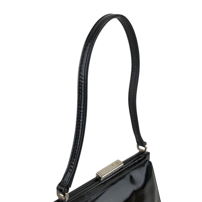 GUCCI Metal Clasp Handbag Black Vintage izypkv