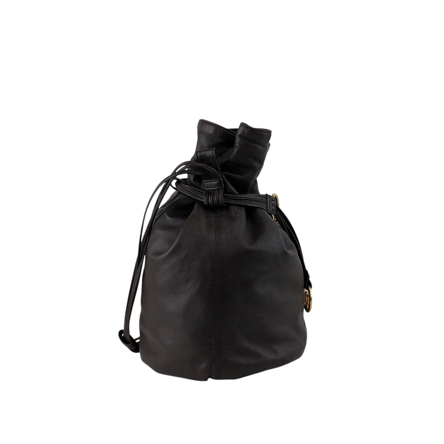 LOEWE Anagram Drawstring Shoulder bag Brown Vintage 7ep7z7