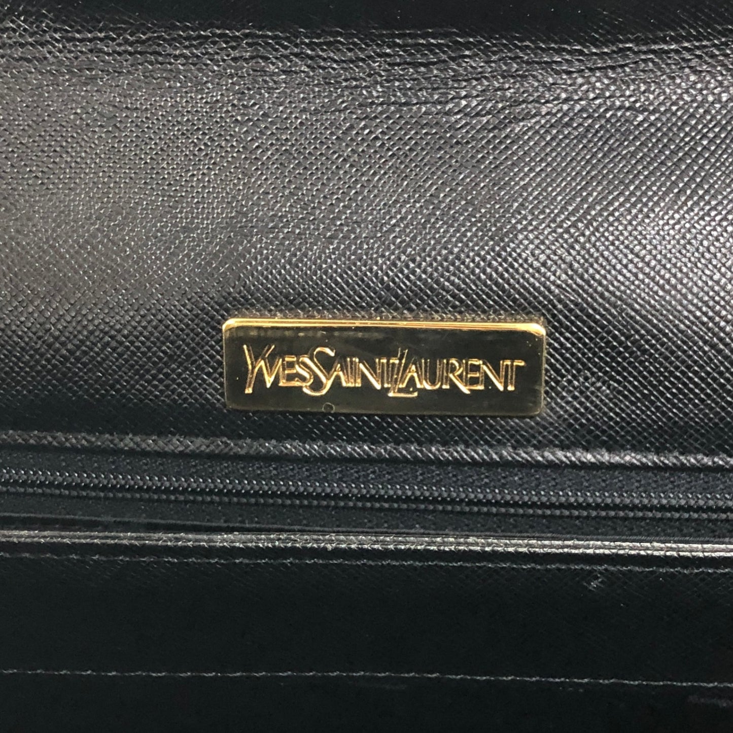 Yves Saint Laurent YSL Logo Shoulder bag Black Vintage kua56p