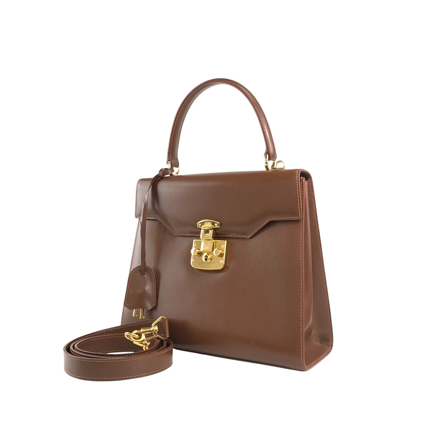 GUCCI Two-way Handbag Shoulder bag Brown Vintage icv4fg