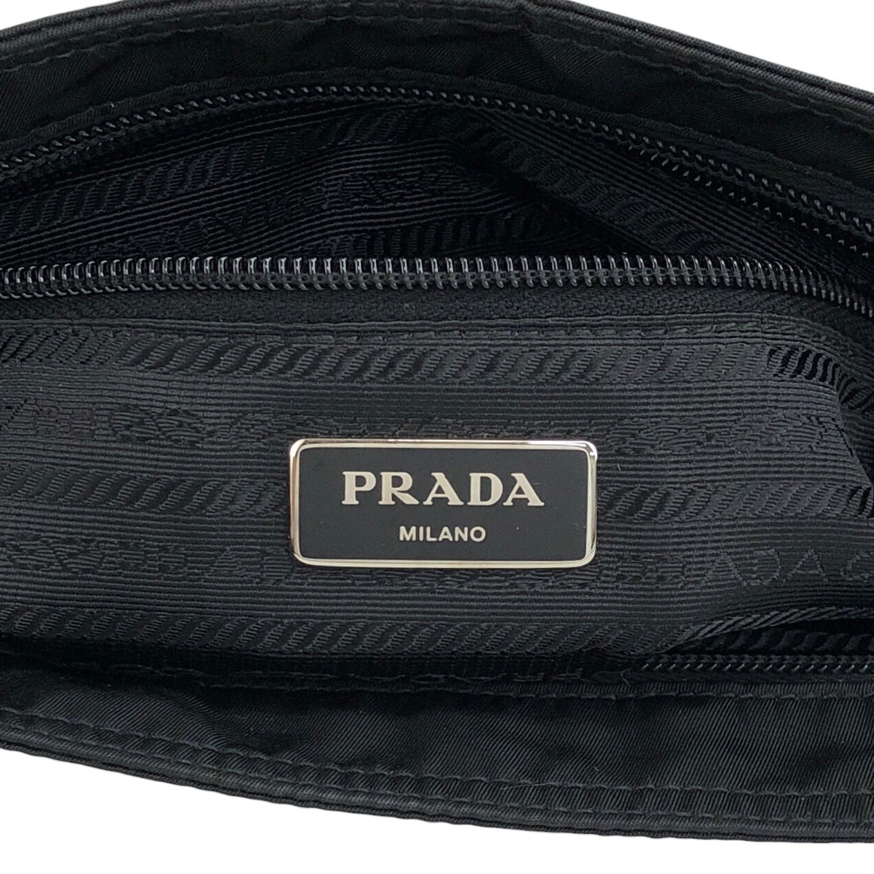 PRADA Tessuto Triangle logo Shoulder bag Black Vintage 4i8cr5