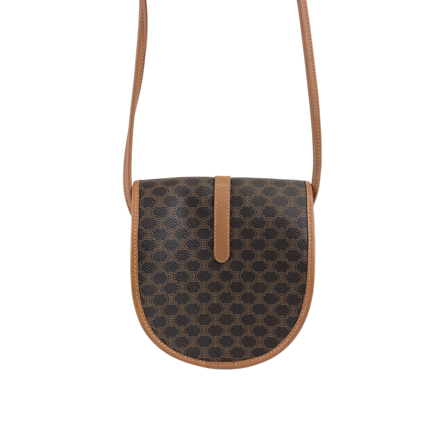 CELINE Macadam Blason Shoulder bag Brown Vintage ixr8dt