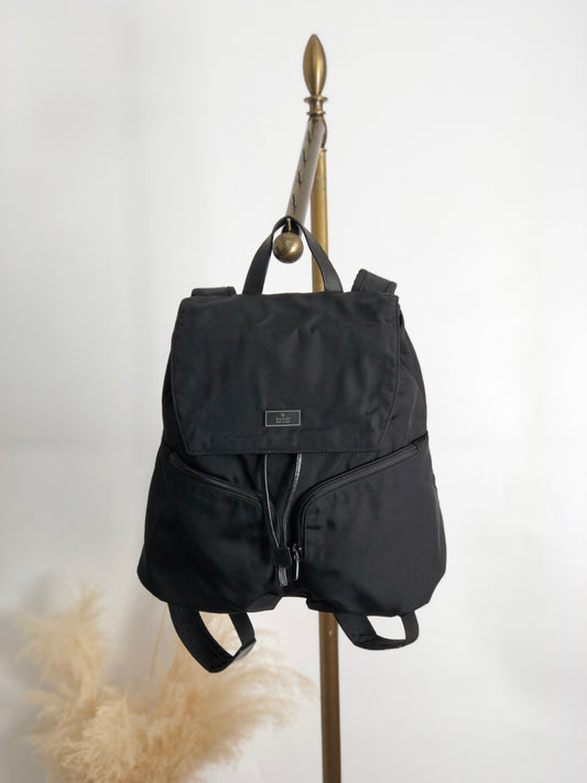 GUCCI Logo Backpack Black Vintage t2zdxz