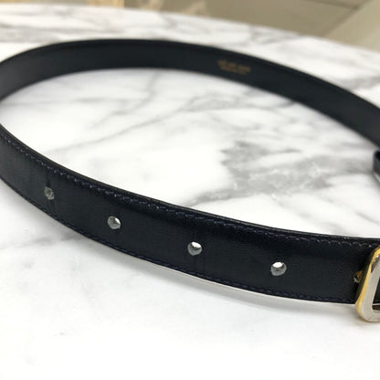 CELINE Horse Carriage Leather Belt Navy Vintage zmr5za