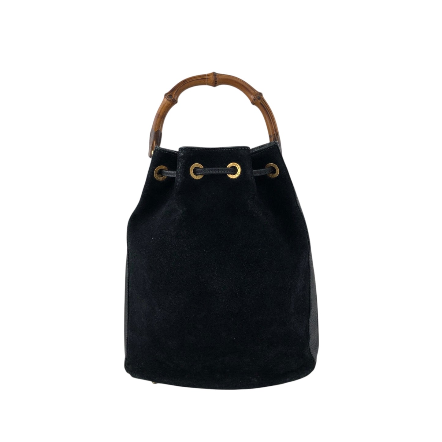GUCCI Bamboo Two-way Handbag Shoulder bag Black Vintage egseba
