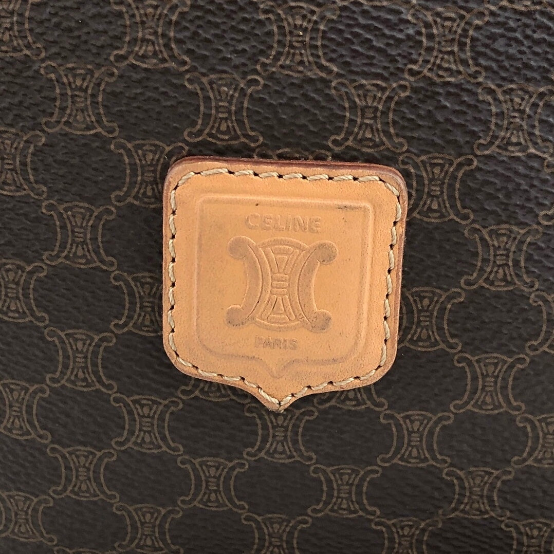 CELINE Macadam Blason Shoulder bag Brown Vintage 6ufdi7