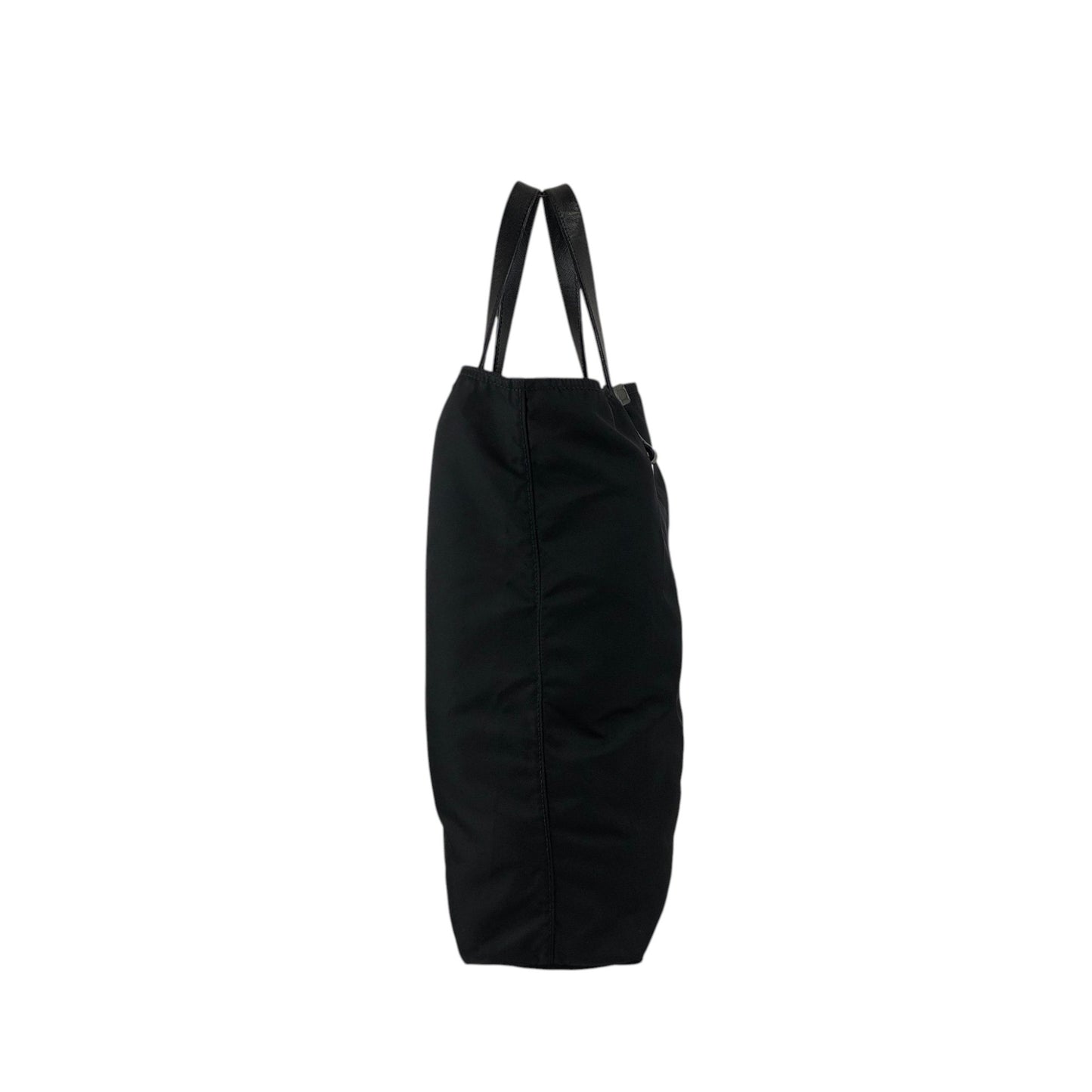 PRADA Tessuto Triangle Logo Handbag Totebag Black Vintage 7gtv72