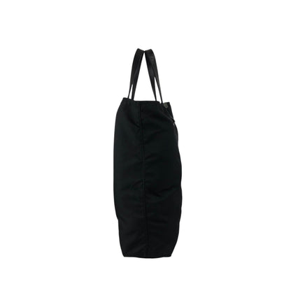 PRADA Tessuto Triangle Logo Handbag Totebag Black Vintage 7gtv72