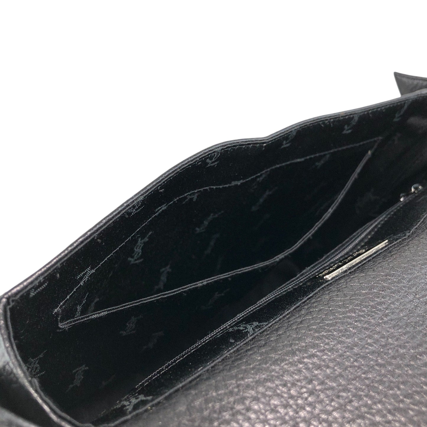 Yves Saint Laurent Logo Shoulder bag Black Vintage rpj32s