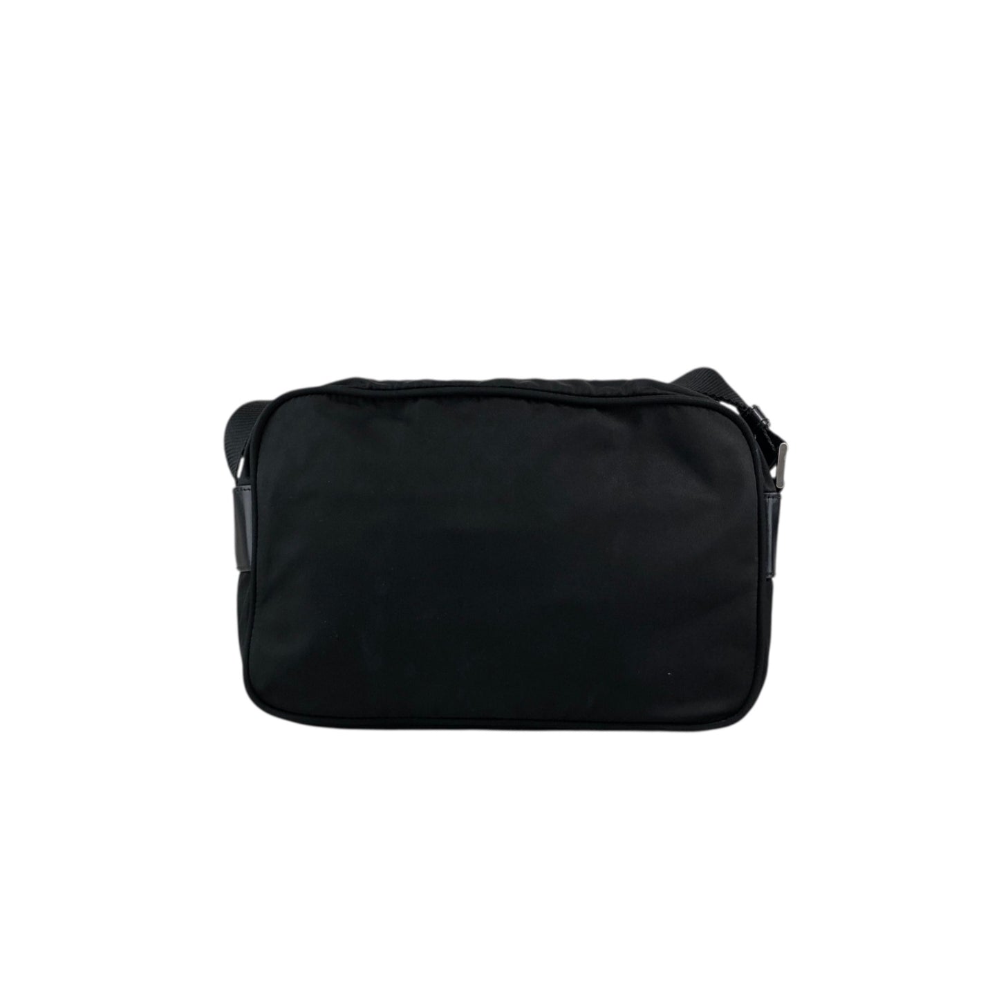PRADA Tessuto Triangle Logo Shoulder bag Black Vintage bsftsu
