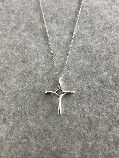 Tiffany & Co. Cross SILVER925 Necklace Silver Vintage wy5yh7