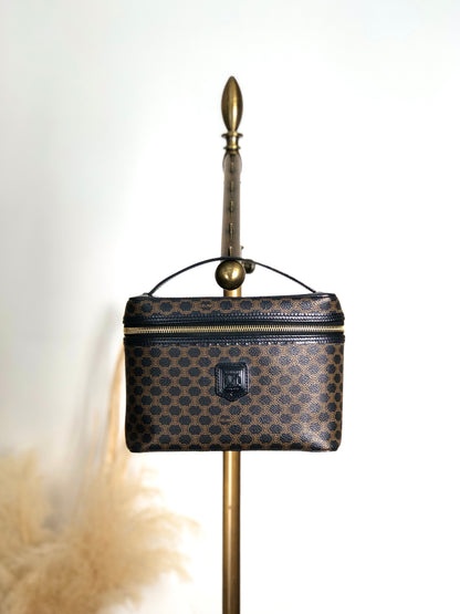 CELINE Macadam Blason Handbag Vanity bag Black Vintage x6aezr