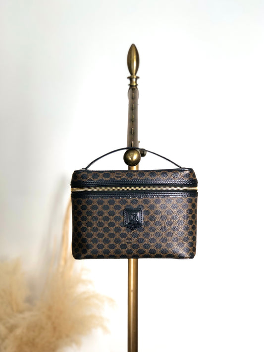 CELINE Macadam Blason Handbag Vanity bag Black Vintage x6aezr