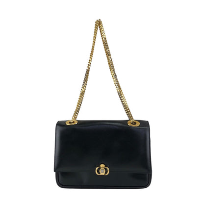CELINE Blason Chain Shoulder bag Black Vintage gpayic