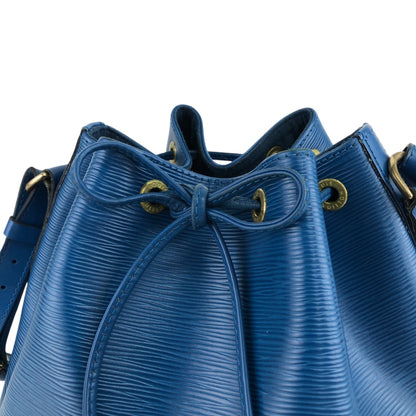 LOUIS VUITTON Epi Drawstring Shoulder bag Blue Vintage ri8yzu