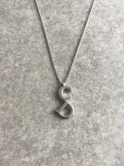 Christian Dior CD Logo Necklace Silver Vintage ixy3ku