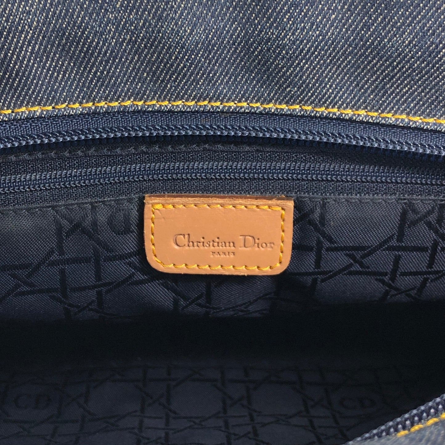 Christian Dior Logo Handbag Totebag Indigo Vintage kxnt2a