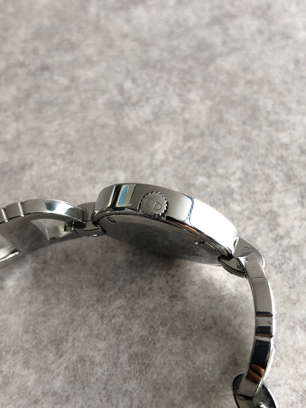 Christian Dior Logo Quartz Watch Silver CD022110 FA4647 Vintage drenb7